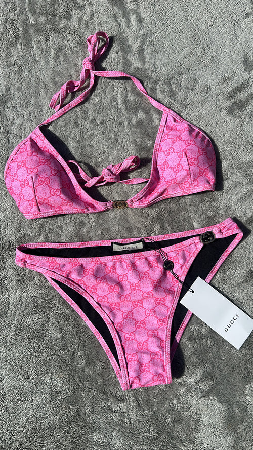 Bikini Triangle Rose Monogramme Fermeture Dorée