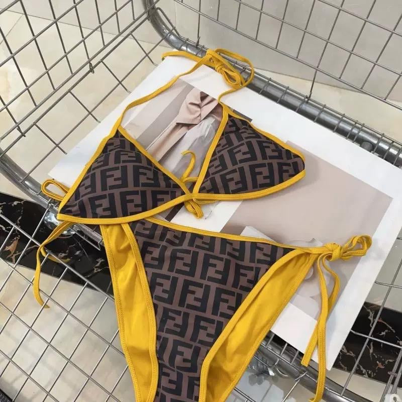 Bikini monogramme FF liseré coloré