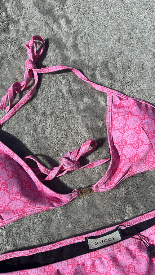 Bikini Triangle Rose Monogramme Fermeture Dorée