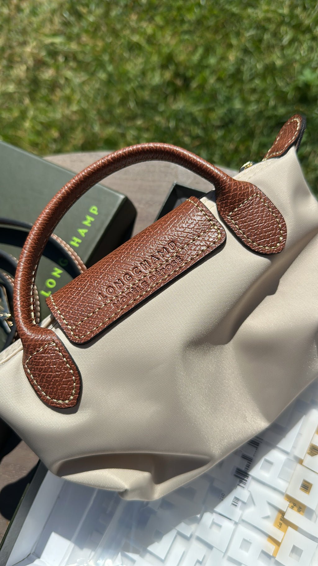 Mini Sac Pliage Beige avec Bandoulière